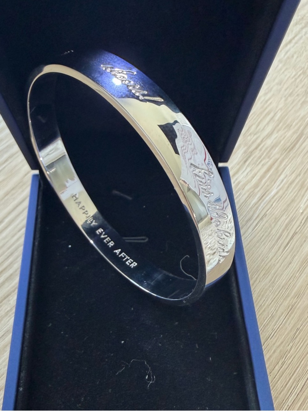 Kate Spade “Happily Ever After” Silver Bangle Bracelet NEW!